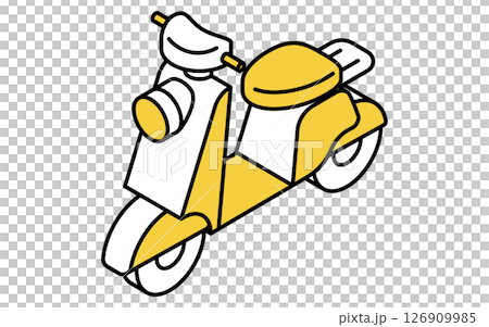 Vehicle icon, simple and cute isometric line icon of scooter (motorcycle) Vehicle icon, simple and cute isometric line icon of scooter (motorcycle) 126909985