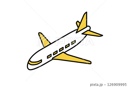 乗物アイコン、飛行機のシンプルでかわいいアイソメトリックの線画アイコン 126909995