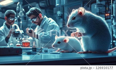 Rats in a lab are part of an experiment. The...のイラスト素材 [126910177] - PIXTA