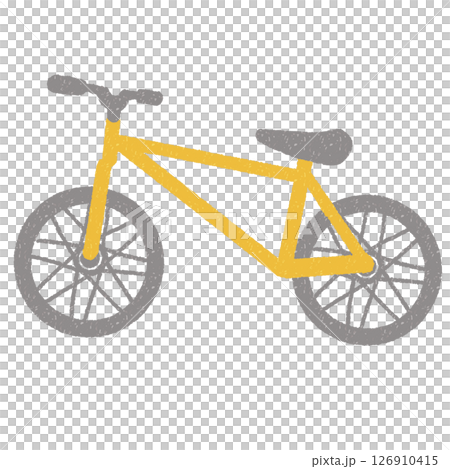 黃色自行車平面觸控插圖 黃色自行車平面觸控插圖 126910415