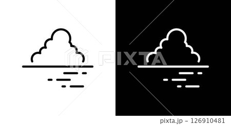 入道雲と海のラインアイコン 入道雲と海のラインアイコン 126910481