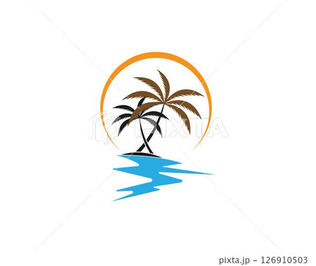 Palm tree summer logo template Palm tree summer logo template 126910503