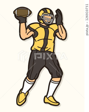 American Football Player Action Cartoon Sport Vector American Football Player Action Cartoon Sport Vector 126910731