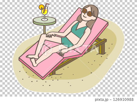 ビーチでリラックスする人 126910988