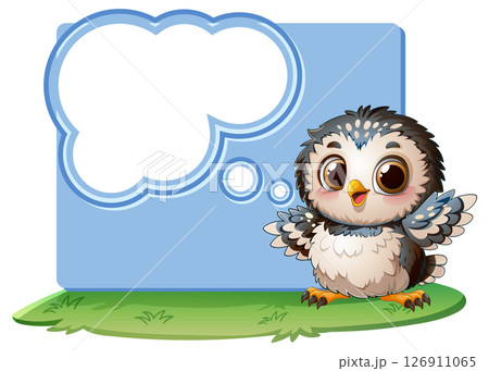Cute Owl with Thought Bubble Cute Owl with Thought Bubble 126911065