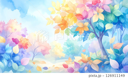 秋　紅葉　生成AI　背景　 126911149