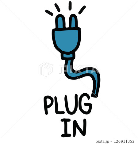 Hand drawn illustrations of plug png for cartoon, sticker, decoration, icon, home appliance, electricity, patch, television, radio, back to school, department store, grocery shopping 126911352