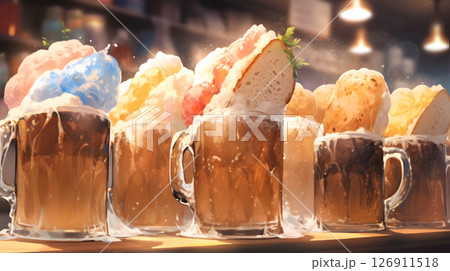 飲み会の飲み物をピックアップした風景 飲み会の飲み物をピックアップした風景 126911518