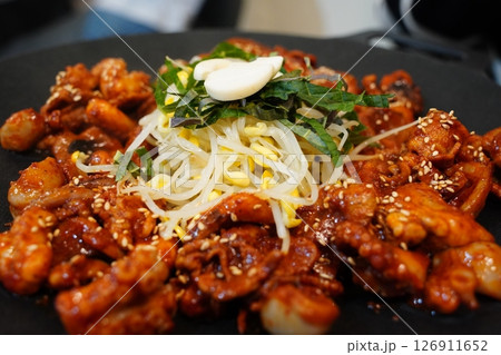 Korean Spicy Stir-Fried Webfoot Octopus (Jjukkumi Bokkeum) 126911652