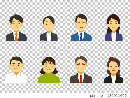 不同年齡層的商務人士的插圖集 不同年齡層的商務人士的插圖集 126911666