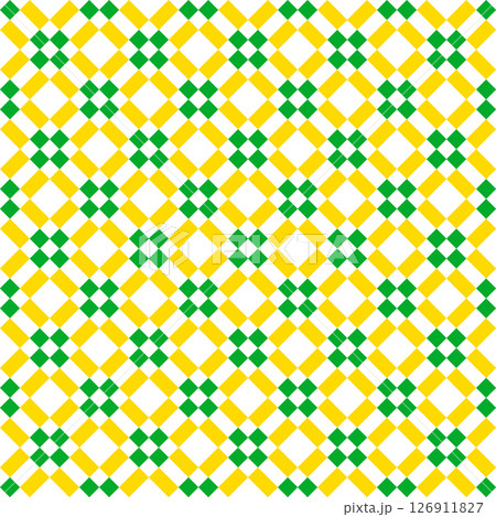ポルトガルの伝統工芸タイル風 背景素材 アズレージョ テクスチャ スウォッチ対応 黄色緑 126911827