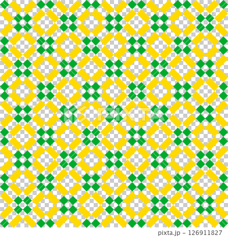 ポルトガルの伝統工芸タイル風 背景素材 アズレージョ テクスチャ スウォッチ対応 黄色緑 126911827
