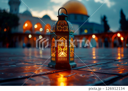 Ramadan background lanterns. Ramadan celebration. AI Generative 126912134