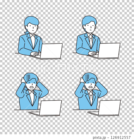Computer operation person set Computer operation person set 126912557