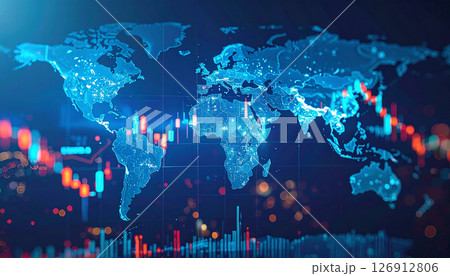 金融　株　生成AI　背景 126912806