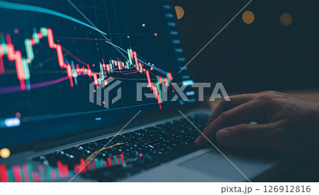 金融　株　生成AI　背景 126912816