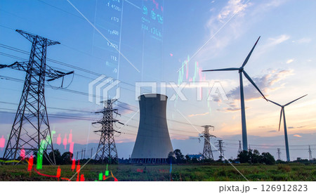 エネルギー　株　生成AI　背景 126912823