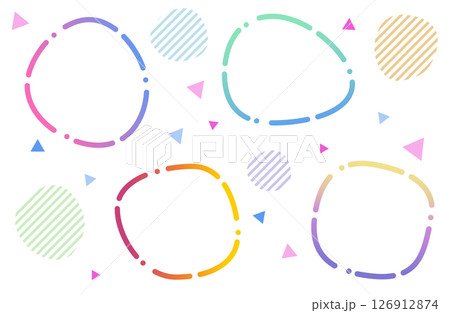ポップでカラフルな流体シェイプ 近未来的なデザイン ストライプとグラデーション 126912874