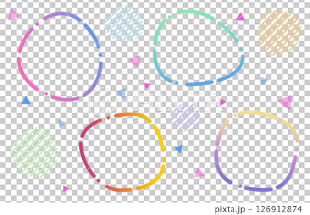 ポップでカラフルな流体シェイプ 近未来的なデザイン ストライプとグラデーション 126912874