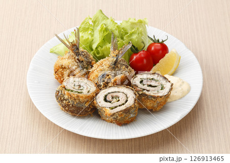 さんまのしそ巻きフライと野菜の盛り合わせ 126913465