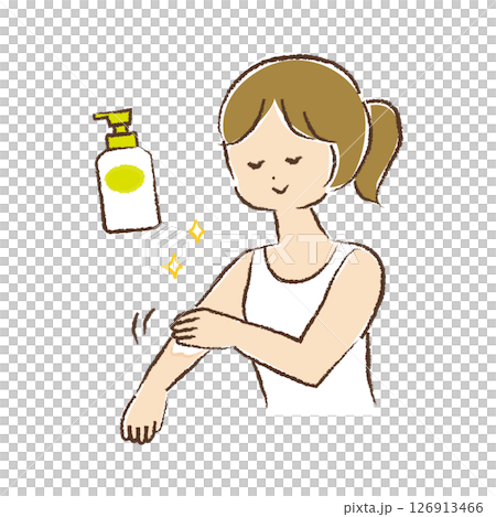 保湿クリームを腕に塗っている女性 126913466