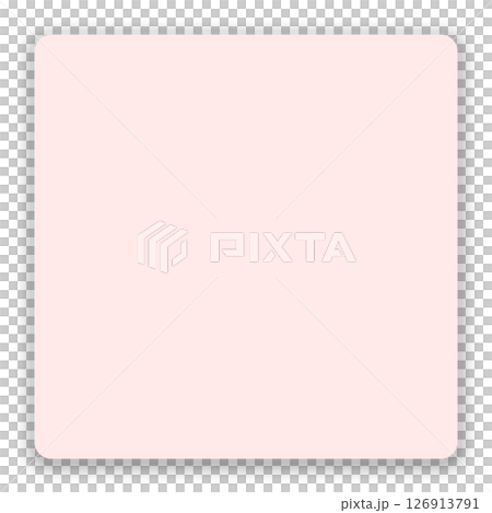 付箋風の紙素材 – 影付き・透過PNG・正方形デザイン 126913791