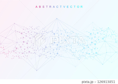 Structure molecule and communication Dna, atom, neurons. Science concept for your design. Connected lines with dots. Medical, technology, chemistry, science background. Vector illustration. Structure molecule and communication Dna, atom, neurons. Science concept for your design. Connected lines with dots. Medical, technology, chemistry, science background. Vector illustration. 126913851