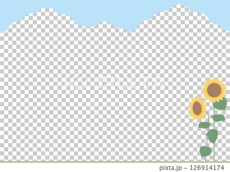 ひまわりのフレームイラスト ひまわりのフレームイラスト 126914174