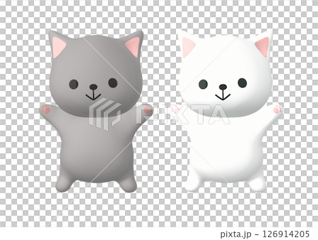 White and Gray Cat Illustrated (Transparent PNG) White and Gray Cat Illustrated (Transparent PNG) 126914205
