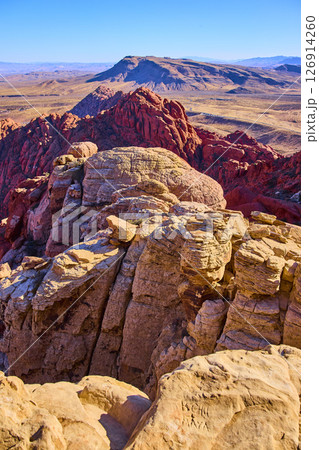 Red Rock Canyon Sandstone Formations Vista from Elevated Perspective 126914260