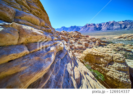 Rugged Red Rock Canyon Desert Landscape Aerial Rugged Red Rock Canyon Desert Landscape Aerial 126914337