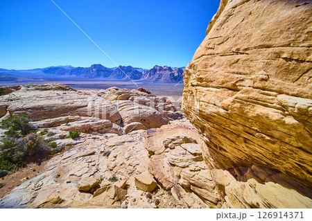 Red Rock Canyon Desert Landscape with Dramatic Formations at Eye Level 126914371