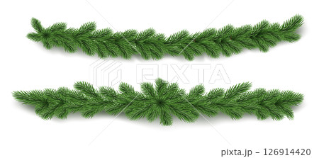 Branch garland realistic Christmas decorations 126914420