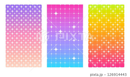 Retro star pattern set - bright y2k backgrounds Retro star pattern set - bright y2k backgrounds 126914443