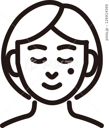 アイコン　美容医療　美容整形　メディカル　人物　女性　ほくろ　イボ　ピクトグラム　イラスト　素材 126914569