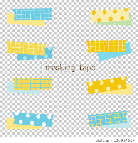 A refreshing light blue and yellow masking tape set 126914617