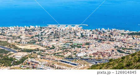 Benalmadena city and marina aerial view from Monte Calamorro, Spain Benalmadena city and marina aerial view from Monte Calamorro, Spain 126914845