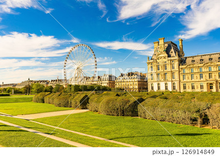 Ferris wheel and Pavillon de Marsan, Louvre. Tuileries Garden, Paris 126914849