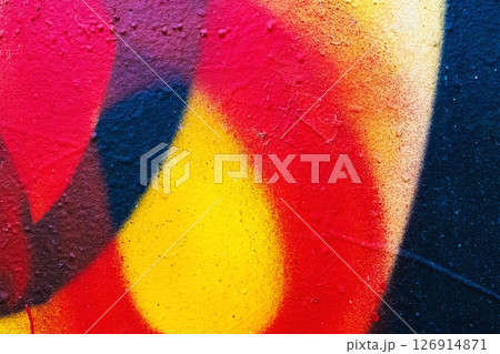 Vivid Abstract Spray Paint Texture in Red, Yellow, Black for Urban 90s, Graffiti Art Vivid Abstract Spray Paint Texture in Red, Yellow, Black for Urban 90s, Graffiti Art 126914871