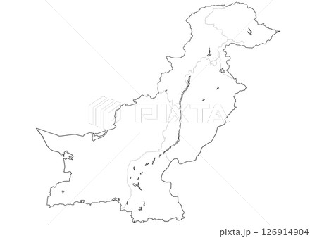 白地図　パキスタン 126914904