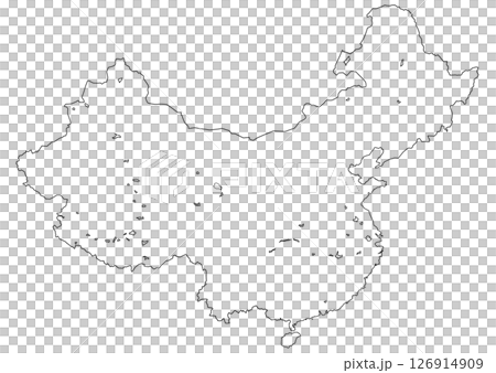 中國空白地圖 126914909