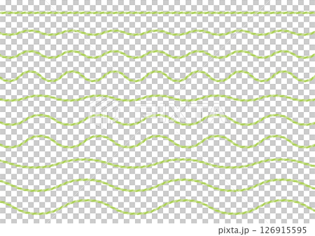 Set of illustrations of straight string and wavy string_green 126915595