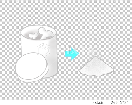 骨壺にある骨をパウダー化する様子のイラスト 骨壺にある骨をパウダー化する様子のイラスト 126915724