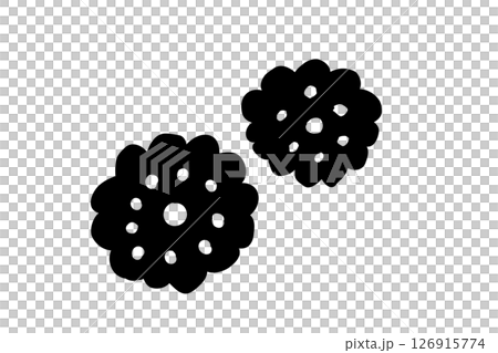 北欧風の手描き花ベクターイラスト 黒 北欧風の手描き花ベクターイラスト 黒 126915774