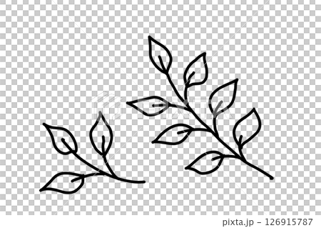 Scandinavian style leaf illustration (black) 126915787
