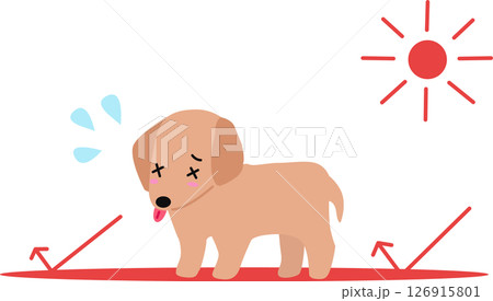 熱中症の犬のイラスト 126915801