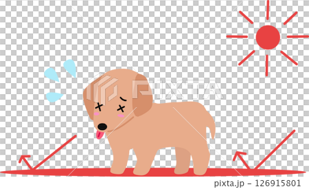 熱中症の犬のイラスト 126915801