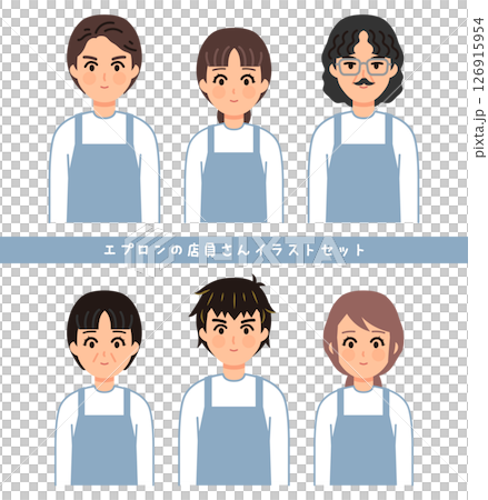 穿著圍裙的店員的插圖集 126915954