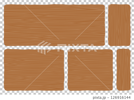 一組老式不平整的木板插圖 126916144