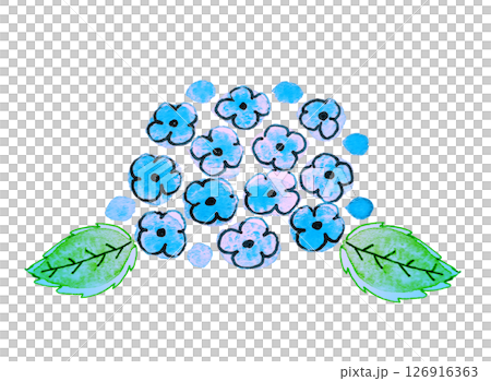 Hydrangea illustration material Hydrangea Hand-drawn Watercolor Blue Light blue 126916363